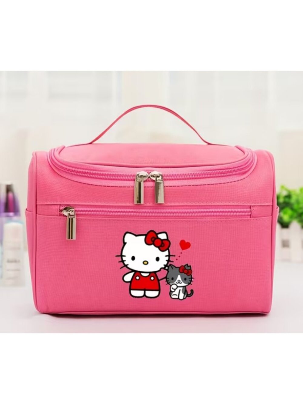 Hello Kitty Pink Travel Toiletry Bag Hanging Makeup Organizer Cosmetic Case